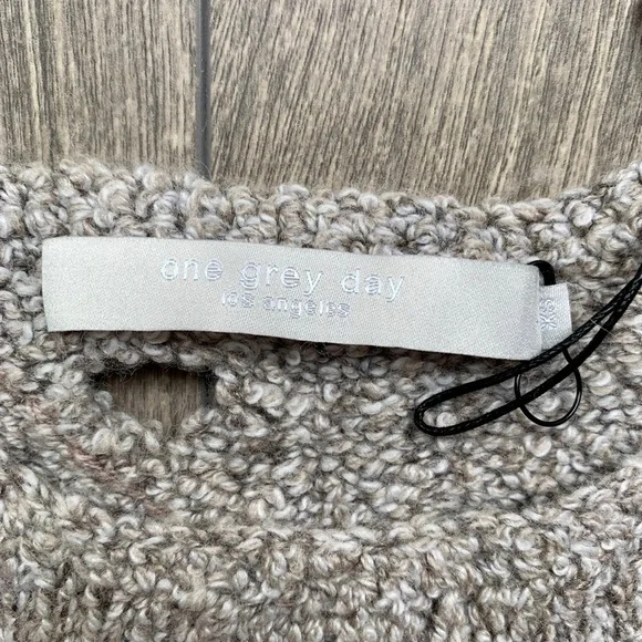 Anthropologie One Grey Day Grace Sweater Merino Wool Knit Marle Heathered XS - Picture 10 of 16